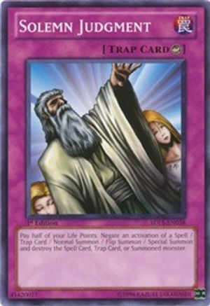 Solemn Judgment (SDLS-EN038) - Structure Deck: Lost Sanctuary 1st Edition - Premium Yugioh Single from Konami - Just $0.74! Shop now at Game Crave Tournament Store
