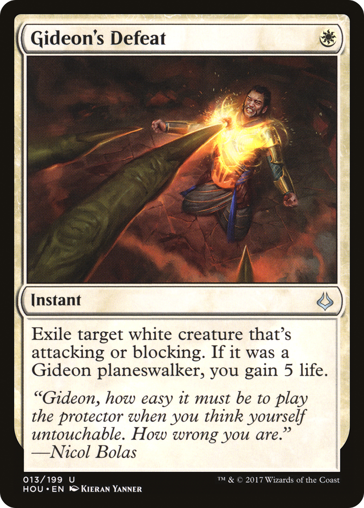 Gideon's Defeat (HOU-013) - Hour of Devastation Foil - Premium MTG Single from Wizards of the Coast - Just $0.17! Shop now at Game Crave Tournament Store