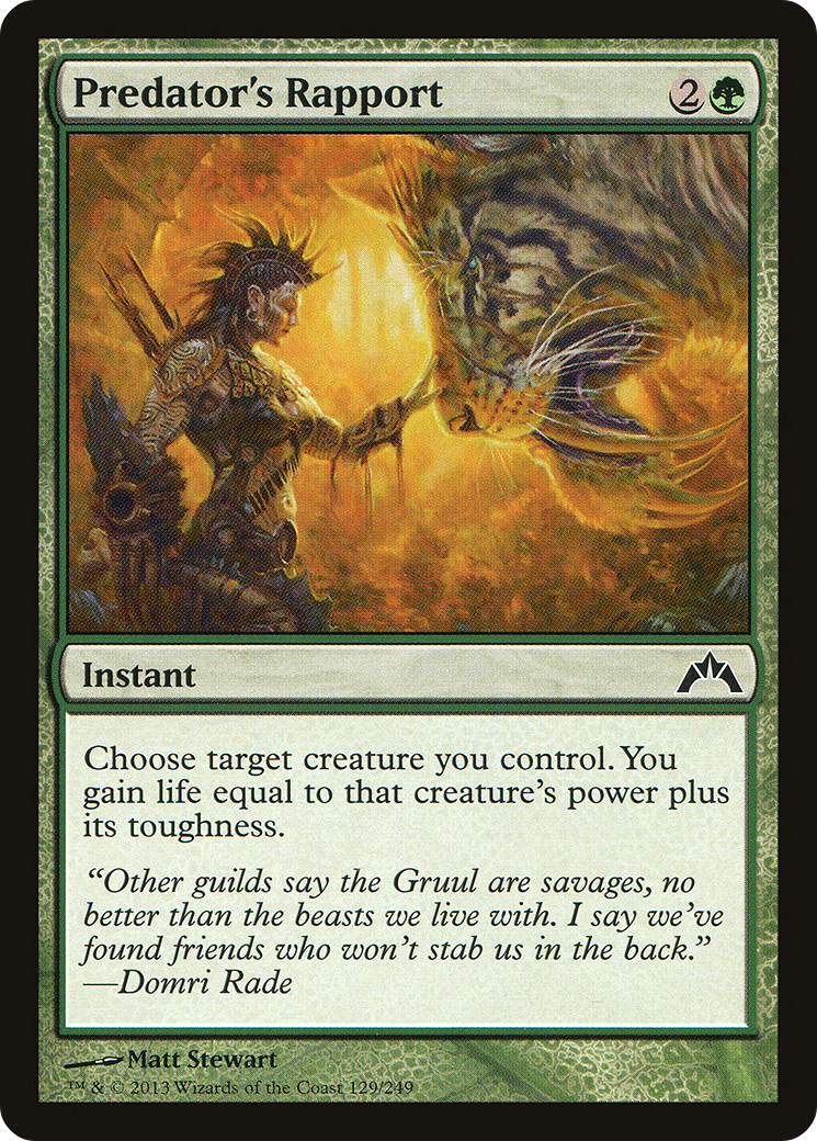 Predator's Rapport (GTC-129) - Gatecrash Foil - Premium MTG Single from Wizards of the Coast - Just $0.36! Shop now at Game Crave Tournament Store