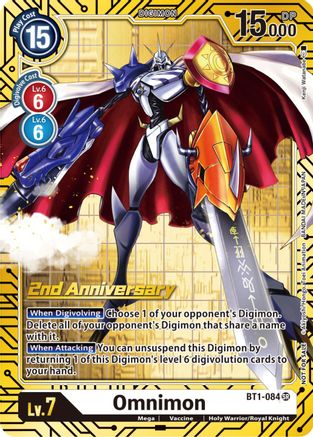 Omnimon (2nd Anniversary Card Set) (BT1-084) - Release Special Booster Foil - Premium Digimon Single from Bandai - Just $0.63! Shop now at Game Crave Tournament Store