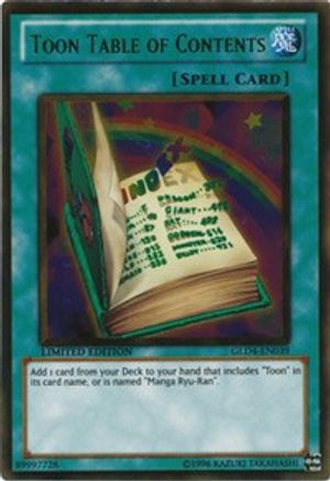 Toon Table of Contents (GLD4-EN039) - Gold Series 4: Pyramids Edition Limited - Premium Yugioh Single from Konami - Just $4.49! Shop now at Game Crave Tournament Store