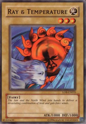 Ray & Temperature (LOB-EN035) - Legend of Blue Eyes White Dragon (Worldwide English) Unlimited - Premium Yugioh Single from Konami - Just $0.55! Shop now at Game Crave Tournament Store