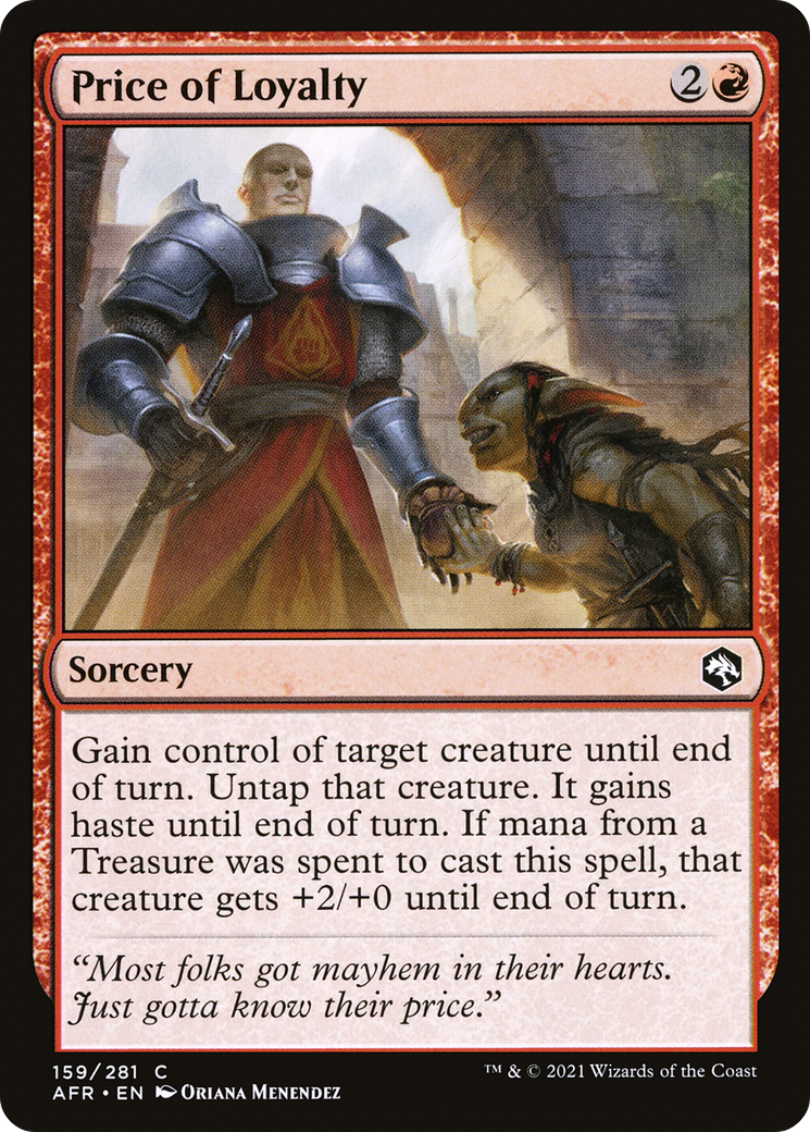 Price of Loyalty (AFR-159) - Adventures in the Forgotten Realms Foil - Premium MTG Single from Wizards of the Coast - Just $0.08! Shop now at Game Crave Tournament Store