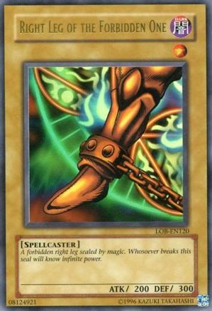 Right Leg of the Forbidden One (LOB-EN120) - Legend of Blue Eyes White Dragon (Worldwide English) Unlimited - Premium Yugioh Single from Konami - Just $10.17! Shop now at Game Crave Tournament Store