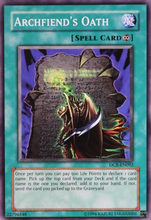 Archfiend's Oath (DCR-EN092) - Dark Crisis (Worldwide English) Unlimited - Premium Yugioh Single from Konami - Just $0.11! Shop now at Game Crave Tournament Store