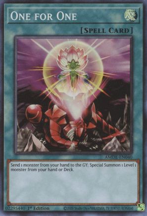 One for One (AMDE-EN040) - Amazing Defenders 1st Edition - Premium Yugioh Single from Konami - Just $0.58! Shop now at Game Crave Tournament Store