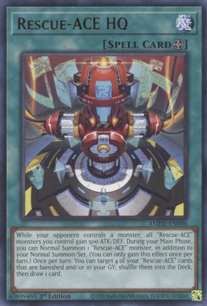 Rescue-ACE HQ (AMDE-EN008) - Amazing Defenders 1st Edition - Premium Yugioh Single from Konami - Just $0.25! Shop now at Game Crave Tournament Store
