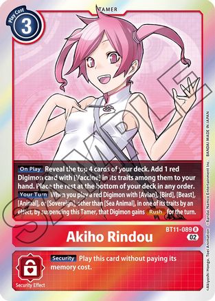 Akiho Rindou (BT11-089) - Dimensional Phase Foil - Premium Digimon Single from Bandai - Just $0.46! Shop now at Game Crave Tournament Store