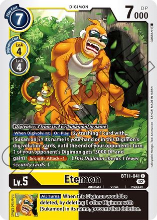 Etemon (BT11-041) - Dimensional Phase - Premium Digimon Single from Bandai - Just $0.25! Shop now at Game Crave Tournament Store