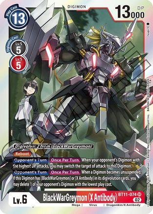 BlackWarGreymon (X Antibody) (BT11-074) - Dimensional Phase Foil - Premium Digimon Single from Bandai - Just $0.52! Shop now at Game Crave Tournament Store