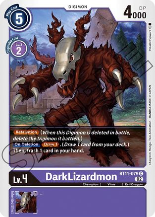 DarkLizardmon (BT11-079) - Dimensional Phase - Premium Digimon Single from Bandai - Just $0.25! Shop now at Game Crave Tournament Store