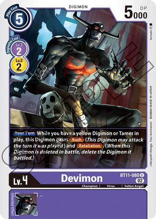 Devimon (BT11-080) - Dimensional Phase - Premium Digimon Single from Bandai - Just $0.08! Shop now at Game Crave Tournament Store