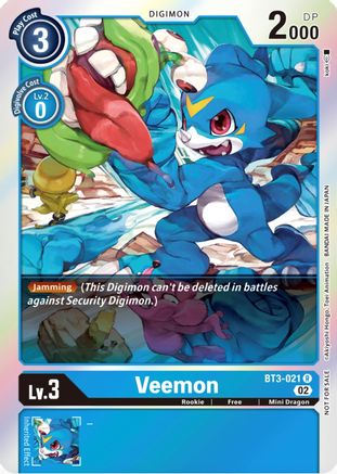 Veemon - BT3-021 (Official Tournament Pack Vol.8) (BT3-021) - Release Special Booster Foil - Premium Digimon Single from Bandai - Just $0.34! Shop now at Game Crave Tournament Store