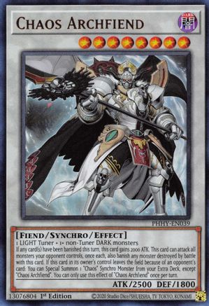 Chaos Archfiend (PHHY-EN039) - Photon Hypernova 1st Edition - Premium Yugioh Single from Konami - Just $1.54! Shop now at Game Crave Tournament Store