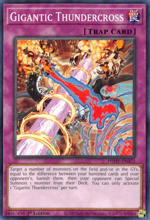 Gigantic Thundercross (PHHY-EN072) - Photon Hypernova 1st Edition - Premium Yugioh Single from Konami - Just $0.25! Shop now at Game Crave Tournament Store