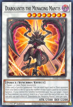 Diabolantis the Menacing Mantis (PHHY-EN083) - Photon Hypernova 1st Edition - Premium Yugioh Single from Konami - Just $0.25! Shop now at Game Crave Tournament Store