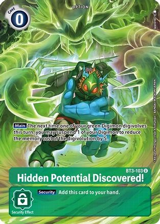 Hidden Potential Discovered! (Alternate Art) (BT3-103) - Dimensional Phase Foil - Premium Digimon Single from Bandai - Just $1.89! Shop now at Game Crave Tournament Store