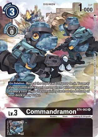 Commandramon (Alternate Art) (BT4-063) - Dimensional Phase Foil - Premium Digimon Single from Bandai - Just $3.52! Shop now at Game Crave Tournament Store