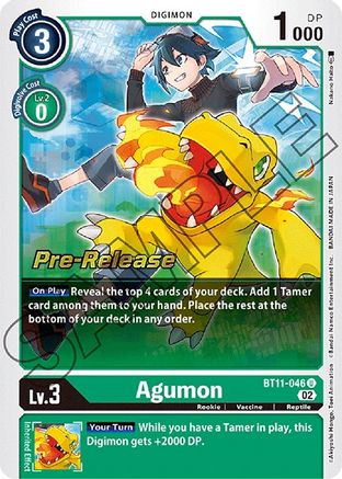 Agumon (BT11-046) - Dimensional Phase Pre-Release Cards Foil - Premium Digimon Single from Bandai - Just $1.37! Shop now at Game Crave Tournament Store