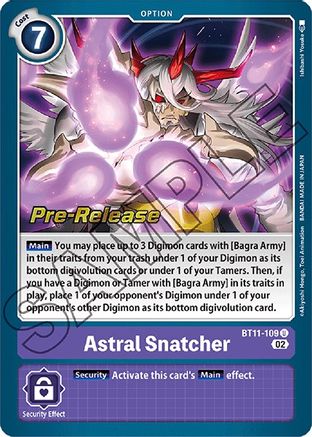 Astral Snatcher (BT11-109) - Dimensional Phase Pre-Release Cards Foil - Premium Digimon Single from Bandai - Just $0.89! Shop now at Game Crave Tournament Store