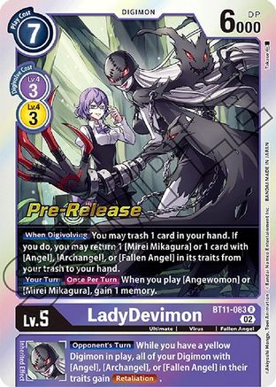 LadyDevimon (BT11-083) - Dimensional Phase Pre-Release Cards Foil - Premium Digimon Single from Bandai - Just $3.42! Shop now at Game Crave Tournament Store