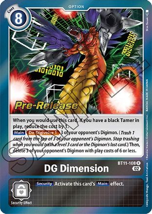 DG Dimension (BT11-108) - Dimensional Phase Pre-Release Cards Foil - Premium Digimon Single from Bandai - Just $4.92! Shop now at Game Crave Tournament Store
