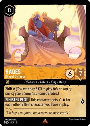 Hades - King of Olympus (5/204) - The First Chapter Cold Foil - Premium Lorcana Single from Disney - Just $0.12! Shop now at Game Crave Tournament Store
