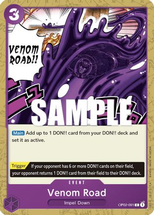 Venom Road (OP02-091) - Paramount War - Premium One Piece Single from Bandai - Just $0.08! Shop now at Game Crave Tournament Store