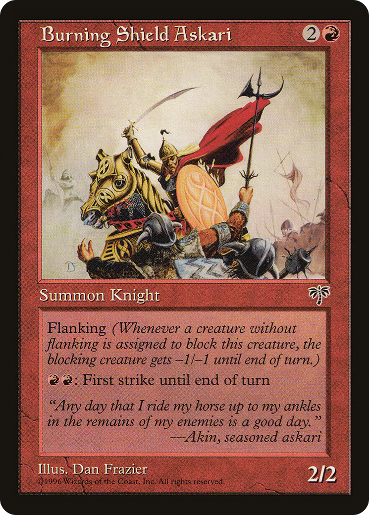 Burning Shield Askari (MIR-162) - Mirage - Premium MTG Single from Wizards of the Coast - Just $0.25! Shop now at Game Crave Tournament Store