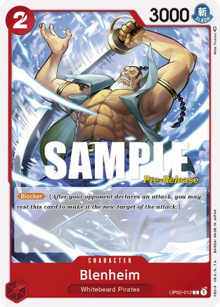 Blenheim (OP02-012) - Paramount War Pre-Release Cards - Premium One Piece Single from Bandai - Just $0.17! Shop now at Game Crave Tournament Store