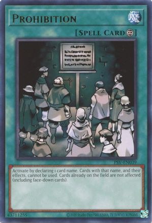 Prohibition (PSV-EN039) - Pharaoh's Servant (25th Anniversary Edition) Unlimited - Premium Yugioh Single from Konami - Just $1.66! Shop now at Game Crave Tournament Store