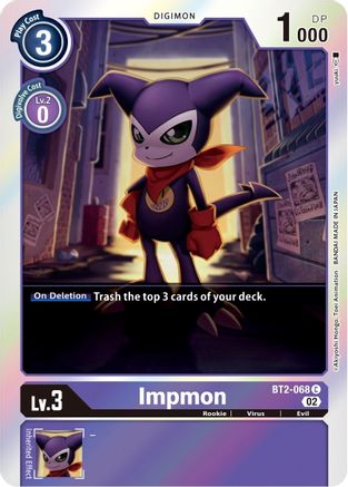 Impmon - BT2-068 (Alternate Art) (BT2-068) - Starter Deck 14: Beelzemon Advanced Deck Set Foil - Premium Digimon Single from Bandai - Just $0.25! Shop now at Game Crave Tournament Store