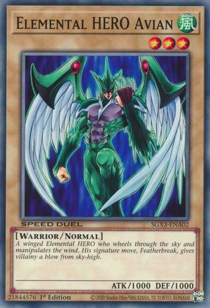 Elemental HERO Avian (SGX3-ENA02) - Speed Duel GX: Duelists of Shadows 1st Edition - Premium Yugioh Single from Konami - Just $0.25! Shop now at Game Crave Tournament Store