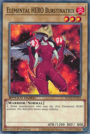 Elemental HERO Burstinatrix (SGX3-ENA03) - Speed Duel GX: Duelists of Shadows 1st Edition - Premium Yugioh Single from Konami - Just $0.24! Shop now at Game Crave Tournament Store
