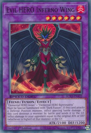 Evil HERO Inferno Wing (SGX3-ENA22) - Speed Duel GX: Duelists of Shadows 1st Edition - Premium Yugioh Single from Konami - Just $0.21! Shop now at Game Crave Tournament Store