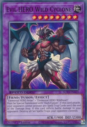 Game Crave Tournament Store - Evil HERO Wild Cyclone (SGX3-ENA23) - Speed Duel GX: Duelists of Shadows 1st Edition Game Crave Tournament Store - Evil HERO Wild Cyclone (SGX3-ENA23) - Speed Duel GX: Duelists of Shadows 1st Edition