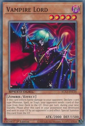 Vampire Lord (SGX3-ENC05) - Speed Duel GX: Duelists of Shadows 1st Edition - Premium Yugioh Single from Konami - Just $0.25! Shop now at Game Crave Tournament Store
