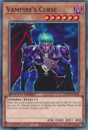 Vampire's Curse (SGX3-ENC08) - Speed Duel GX: Duelists of Shadows 1st Edition - Premium Yugioh Single from Konami - Just $0.25! Shop now at Game Crave Tournament Store