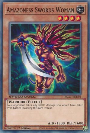 Amazoness Swords Woman (SGX3-END02) - Speed Duel GX: Duelists of Shadows 1st Edition - Premium Yugioh Single from Konami - Just $0.26! Shop now at Game Crave Tournament Store
