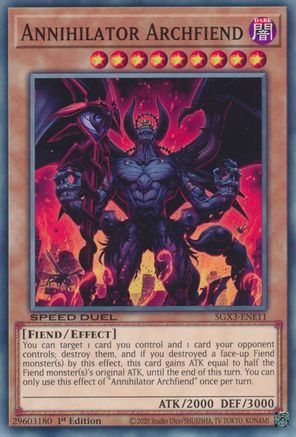 Annihilator Archfiend (SGX3-ENE11) - Speed Duel GX: Duelists of Shadows 1st Edition - Premium Yugioh Single from Konami - Just $0.08! Shop now at Game Crave Tournament Store