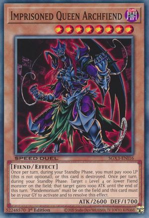 Imprisoned Queen Archfiend (SGX3-ENI16) - Speed Duel GX: Duelists of Shadows 1st Edition - Premium Yugioh Single from Konami - Just $0.23! Shop now at Game Crave Tournament Store