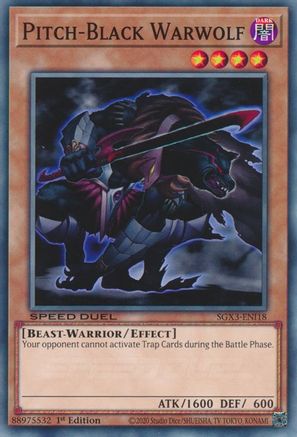 Game Crave Tournament Store - Pitch-Black Warwolf (SGX3-ENI18) - Speed Duel GX: Duelists of Shadows 1st Edition Game Crave Tournament Store - Pitch-Black Warwolf (SGX3-ENI18) - Speed Duel GX: Duelists of Shadows 1st Edition