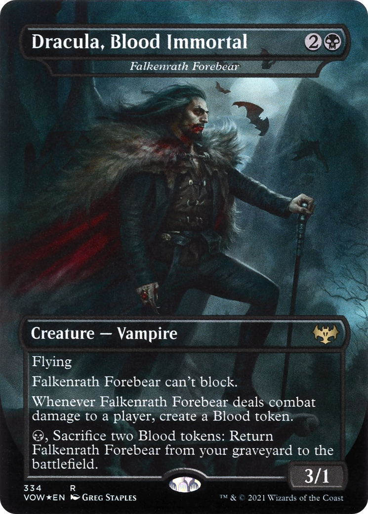 Falkenrath Forebear (VOW-334) - Innistrad: Crimson Vow / Dracula, Blood Immortal: (Showcase) (Borderless) - Premium MTG Single from Wizards of the Coast - Just $0.23! Shop now at Game Crave Tournament Store