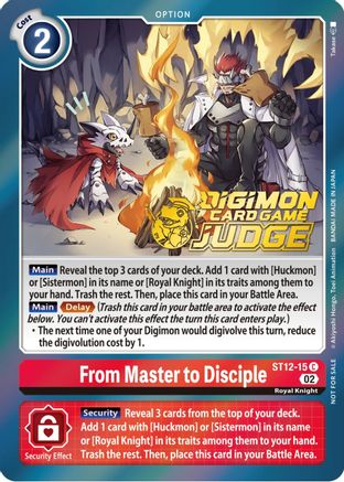 From Master to Disciple (Judge Pack 3) (ST12-15) - Starter Deck 12: Jesmon Foil - Premium Digimon Single from Bandai - Just $1.46! Shop now at Game Crave Tournament Store