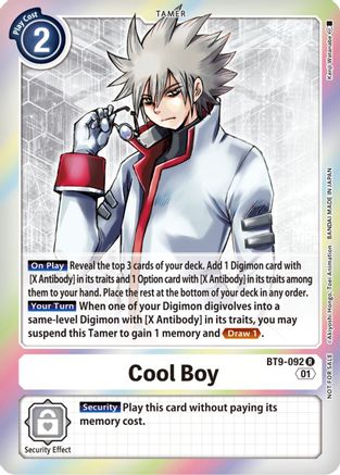 Cool Boy (Event Pack 4) (BT9-092) - X Record Foil - Premium Digimon Single from Bandai - Just $14.90! Shop now at Game Crave Tournament Store