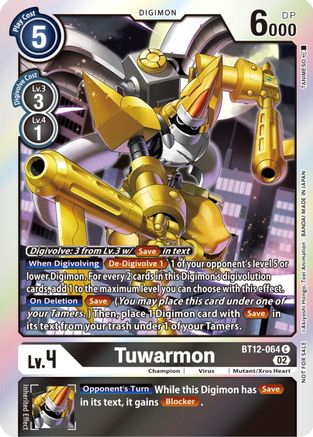 Tuwarmon (Box Topper) (BT12-064) - Across Time Foil - Premium Digimon Single from Bandai - Just $0.67! Shop now at Game Crave Tournament Store