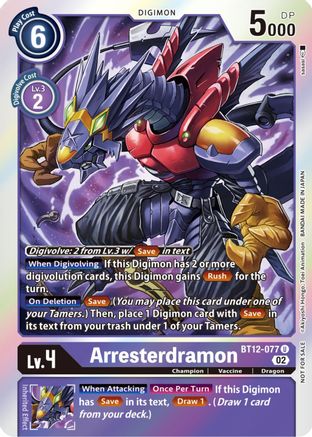 Arresterdramon (Box Topper) (BT12-077) - Across Time Foil - Premium Digimon Single from Bandai - Just $2.79! Shop now at Game Crave Tournament Store