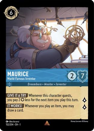Maurice - World-Famous Inventor (152/204) - The First Chapter - Premium Lorcana Single from Disney - Just $0.25! Shop now at Game Crave Tournament Store