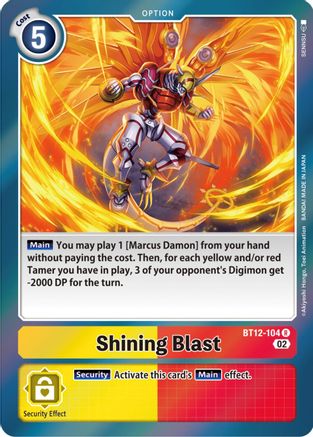 Shining Blast (BT12-104) - Across Time Foil - Premium Digimon Single from Bandai - Just $0.25! Shop now at Game Crave Tournament Store