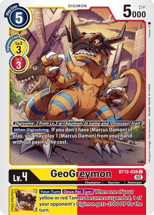 GeoGreymon (BT12-038) - Across Time - Premium Digimon Single from Bandai - Just $0.25! Shop now at Game Crave Tournament Store